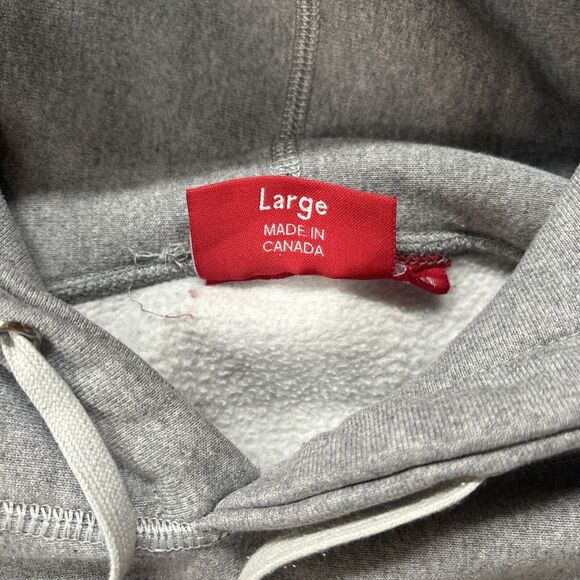 Supreme Box Logo Hoodie Gray Men's Large Heather Gray Long Sleeve Pullover - Picture 4 of 10